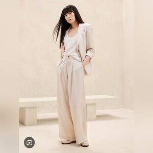 Banana Republic Silky Pleated High Rise Wide Leg Pants Size 4